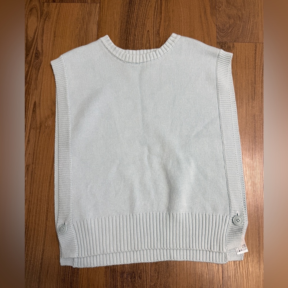 Zara Vest‎ Blue Sweater Vest Tank Top Fall Chunky Preppy Academia